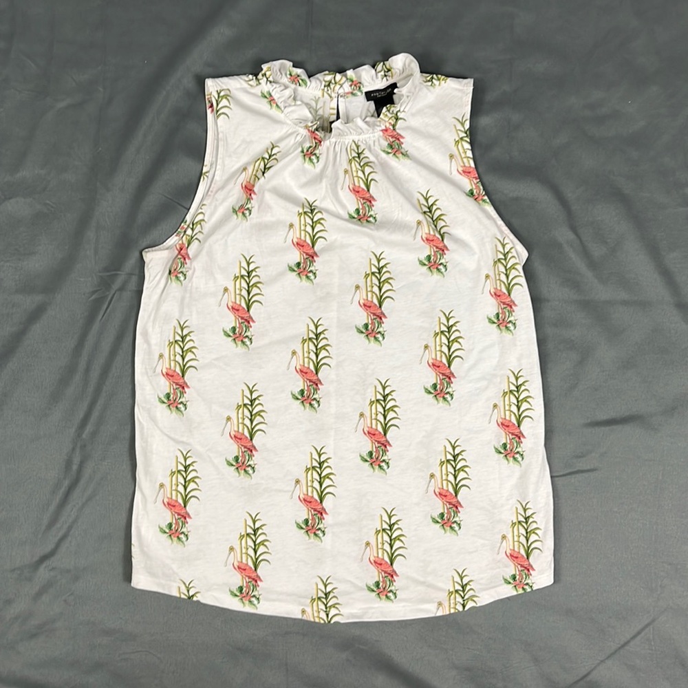 Ann Taylor Cotton Avian Print Blouse | Medium